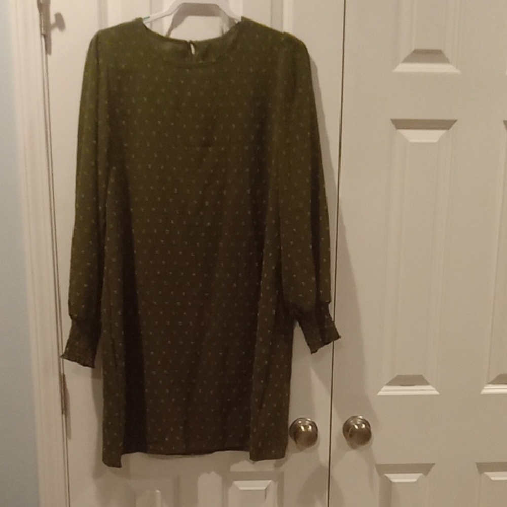 SHEIN Olive Long Sleeve Dress